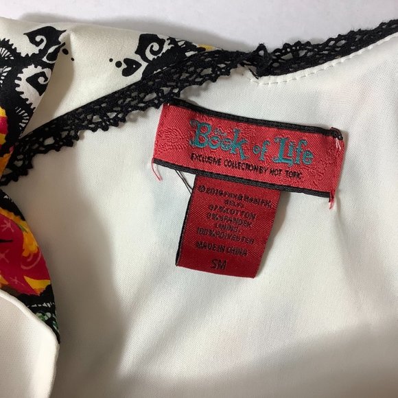 Vintage 90s Hot Topic Book Of Life Dias De Los Muertos Halter Dress S - Picture 6 of 6